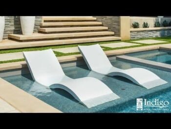 Ledge Lounger Luxury In-Pool Chaise Lounge Set. For Tanning Ledges Up to 9" Deep