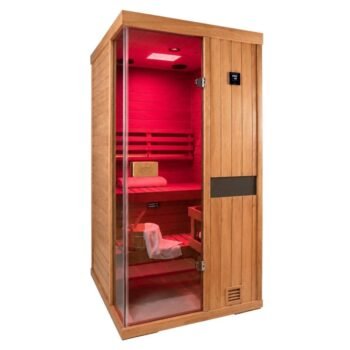 HKXSC 1-Person oxygen ion Indoor Steam Sauna African Mahogany Wood