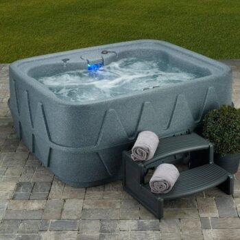 AquaRest Spas Select 400 4-Person Stainless 20-Jets Plug and Play Hot Tub with LED Waterfall